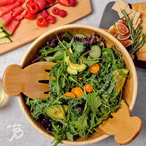 Totally Bamboo Salad Hands – Bamboo Salad Serving Utensils for Serving & Tossing...