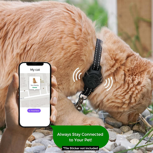 Tile Sticker Cat Collar Holder: The Smallest, Lightest, and Most Comfortable Tracking Case for Cats - Track Your Pet With iPhone Samsung Android D...