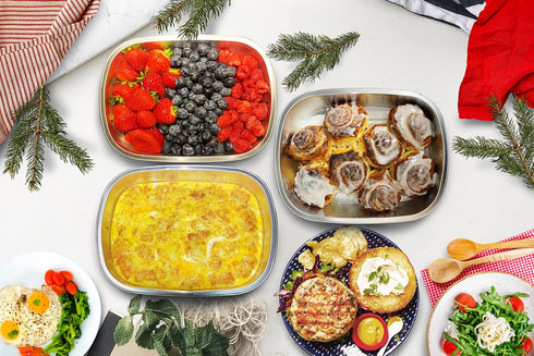 ShopexZone Aluminum Food and Storage Containers | Reusable & Disposable Tray with Lids | Freezer & Oven Safe | Meal Prep, Baking, Roasting, Storin...