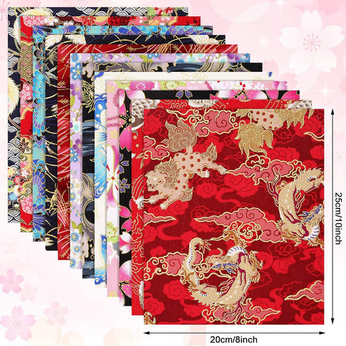 Tudomro 30 Pieces Japanese Style Fabric Squares Fat Quarters Cotton Wrapping Cloth Quilting Fabric Bundles for DIY Patchwork Sewing...