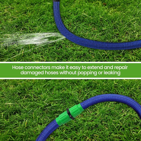 Expandable Garden Hose Repair Kit with Metal Clamp,Dual-Channel Hose Female Male Connectors for Pocket Hose/Flexi Hose Expandable Garden Hose 25 5...