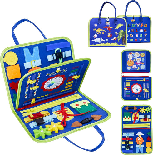 Montessori Busy Board for Toddlers - Educational Early Development Busy Book for 1-4 Year Olds - Sensory Board for Learning Numbers, Letters, and ...