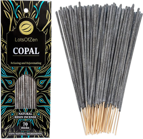Copal Incense Sticks Smudge Kit (70 pcs) — 100% Pure Long Burning White Copal Resin Day of The Dead Incense from Mexico...