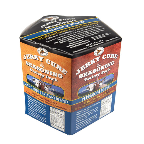 Hi Mountain Jerky Seasoning and Cure Kit | VARIETY PACK #2 | Flavors: Mandarin Teriyaki, Pepperoni, Sweet & Spicy, Inferno, & Pepper | Make Beef J...