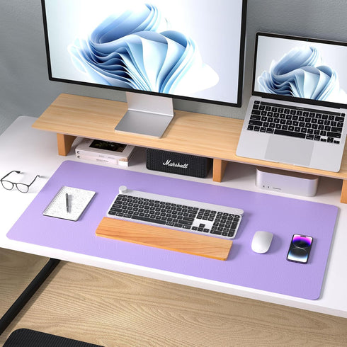 Leather Desk Pad Protector,Mouse Pad,Office Desk Mat, Non-Slip PU Leather Desk Blotter,Laptop Desk Pad,Waterproof Desk Writing Pad for Office and ...