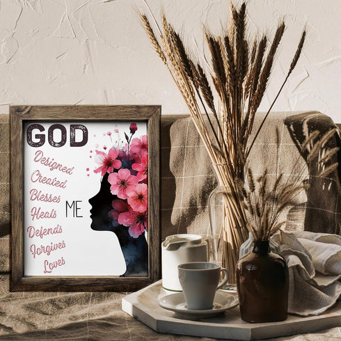 Posterizer 1 pcs-God loves me- spiritual wall decor-Afro-American Art Collection-Religious Posters-Gifts for Christians-Decor for Home & Office- U...