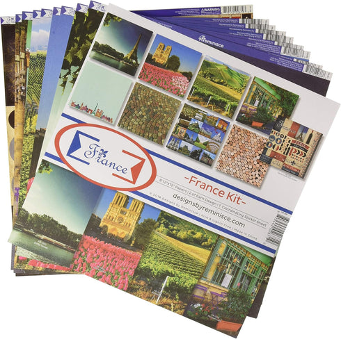 Reminisce France Scrapbook Collection Kit, Multi Color Palette, 12-x-12-Inch...