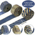 1.5 Inch Wedding Ribbon Wired Burlap Stripes Ribbon for Wreath Stripes Dots for Christmas Anniversary Bachelor Party Decor Craft, 3 Rolls (Blue an...