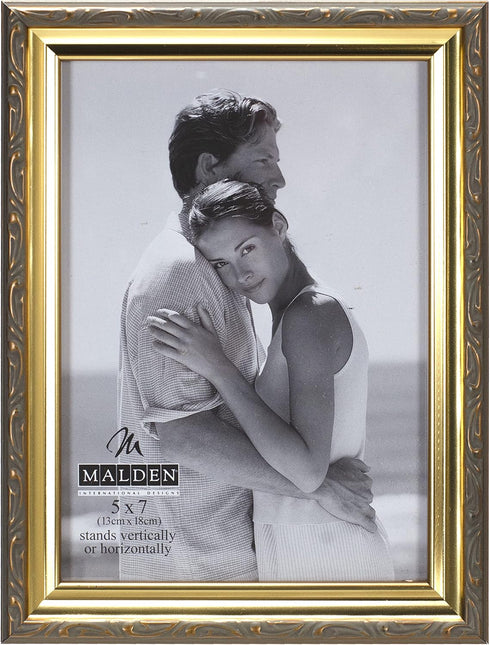 Malden International Designs Traditions Molding Wooden Picture Frame, 5x7, Gold...