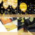 IMISI Happy Birthday Door Banner & Backdrop, Black & Gold, Size 6.16 x 3.15 ft & 6.9 x 1.47 ft, Foldable, Lightweight, Indoor Use, Birthday Occasi...