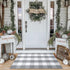 KOZYFLY Buffalo Plaid Rug 27.5x43 Inches Grey and White Outdoor Rugs Hand Woven Cotton Washable Indoor Buffalo Check Rug Layered Doormats for Fron...
