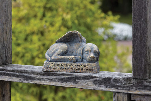 Roman Garden - Dog with Wings Garden Statue, 6H, Garden Collection, Resin and Stone, Decorative, Memorial Gift, Garden Gift, Home Outdoor Decor, D...