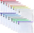 Oaimyy-6 * 8 inchs-16 Pcs-Plastic Mesh Zipper Pouch Document Folders Bag Zip File Bags for Office Supplies,Home,Travel Storage-Multicolor...