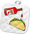 3D Rose Hot Sauce Dripping On Taco Pot Holder, 8 x 8...