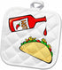 3D Rose Hot Sauce Dripping On Taco Pot Holder, 8 x 8...