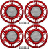 ACROPIX Universal 6" Car Speaker Grills Cover Mesh Round 6 Inch Audio Speaker Subwoofer Guard Protector Case with Mounting Screws Iron Red - Pack ...