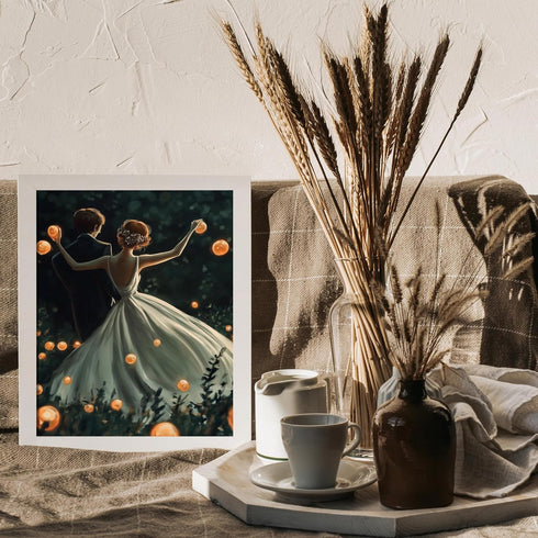Posterizer 1 pcs-vintage style couple's night out Valentine's day scene -2-Romantic Art-Holiday Poster Collection-Gift for Couples boyfriend girlf...