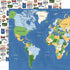 Travel Scrapbook Paper 12x12 - World Map Scrapbook Paper with Plane, Stamp, Luggage Design | Vacation Scrapbook Paper for Scrapbooking, Photo Albu...