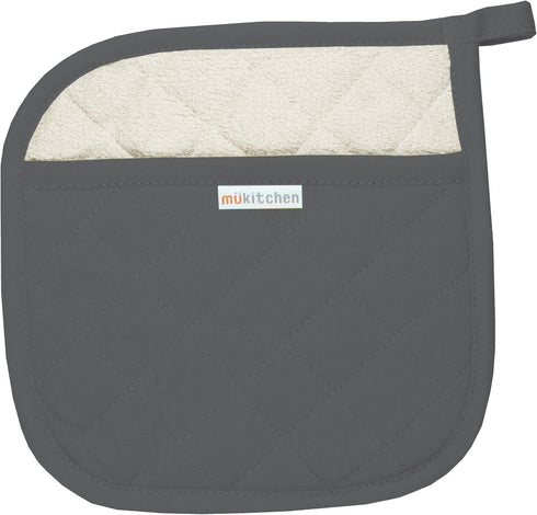 MÜkitchen MÜpotholder Herringbone Cotton Kitchen Potholder | Multipurpose Hot Pad | Machine Washable and Durable | (Stainless)...