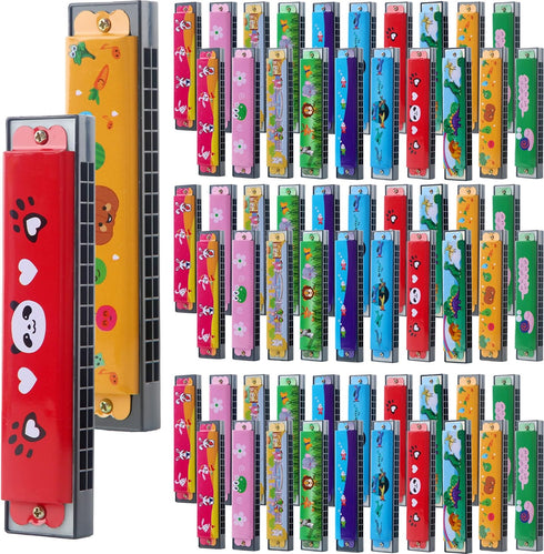 15 Pack Harmonica Toy for Kids Cartoon Harmonica with Double Row of 16 Holes Musical Instrument Toy for Toddler Kids Adult Beginners' Musical Inst...