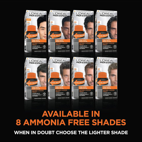 L’Oreal Paris Men Expert One Twist Mess Free Permanent Hair Color, Mens Hair Dye to Cover Grays, Easy Mix Ammonia Free Application, Deepest Black ...