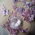 Lace Fabric 3D Flowers Appliques Beads Rhinestones Embroidery Sew Patch for DIY Wedding Decoration Dress (Pink+Purple)...
