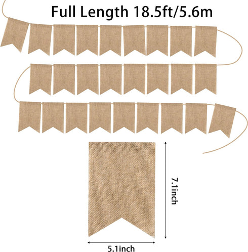 WATINC 26 Pack DIY Burlap Banner Set Include Letter Stencil, Design Swallowtail Flags for Kids and Adults, Handwriting Banner for Birthday and Ind...