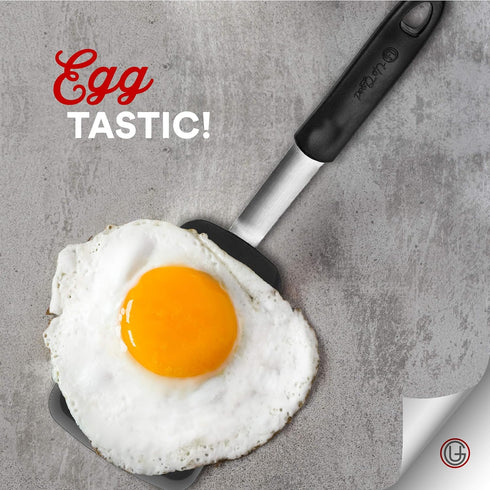 UpGood Silicone Turner Set 600ºF Heat Resistant - Large & Small Kitchen Spatulas with Tapered Edges & Flexible Stainless Steel - Cooking Utensil f...