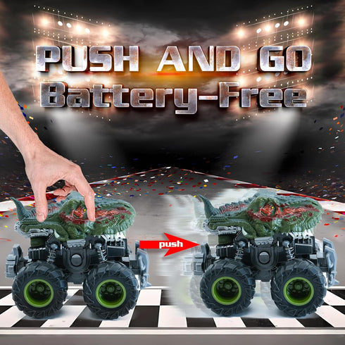 Oriate Realistic Dinosaur Monster TRex Truck,Friction Power,Stunt Educational Toy ATV Cars,Push and Go Gifts for for Boys & Girls Aged 3+ Years Ol...