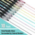 Mr. Pen- Double Line Outline Markers, 10 Colors, Shimmer Markers, Self-Outline Metallic Markers, Outline Pens, Craft Pens...