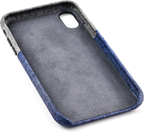 Dockem Wallet Case for iPhone X/XS (5.8"): Built-in Metal Plate for Magnetic Mounting & 2 Credit Card Holder Slots (Luxe M2 Synthetic Leather, Blu...