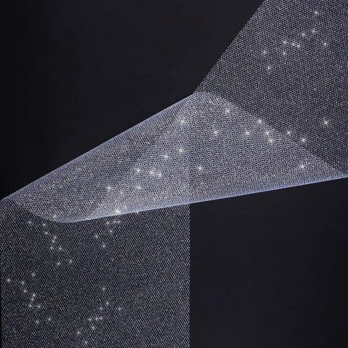 Glitter Tulle Roll Sparkling Tulle Ribbon Fabric Spool for Wedding Decoration Gift Wrapping, 6 Inch by 25 Yards (Silver)...