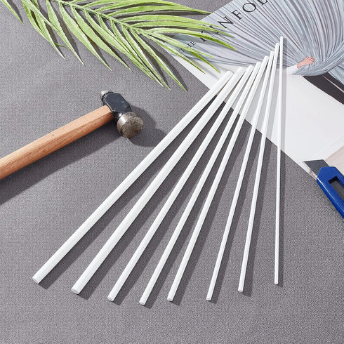 OLYCRAFT 30Pcs ABS Plastic Hollow Round Tubes 12" Length Plastic Round Bar Rods 3mm 4mm 5mm 6mm 8mm Round Hollow Bar for DIY Handmade Sand Table M...
