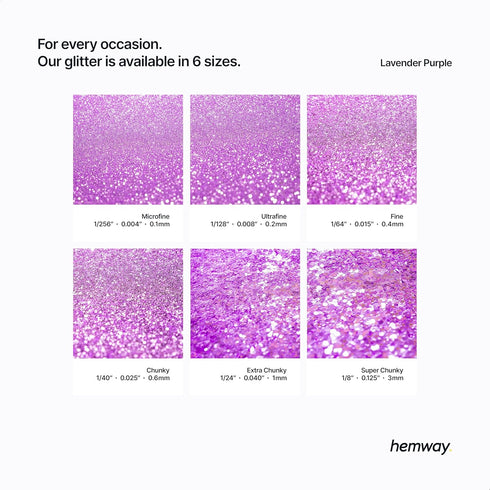 Hemway Premium Craft Glitter Shaker - Lavender Purple | 130g Chunky Metallic Flake Sequins for Resin & Epoxy Crafts | Craft Supplies for Tumblers,...