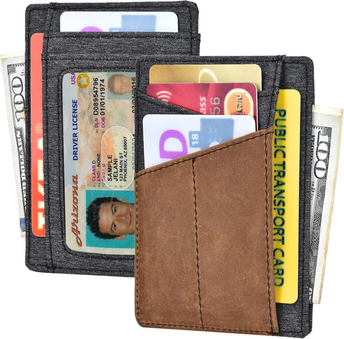 kinzd Minimalist Mens Wallet RFID Front Pocket Wallet Secure Thin Credit Card Holder Men Women...