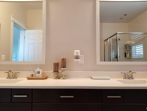Mount Genie Smart Home Outlet Shelf: Hidden Cord Storage and Extra Custom Short Cords Great for Google Home, Nest, Security Cameras, Smart Speaker...