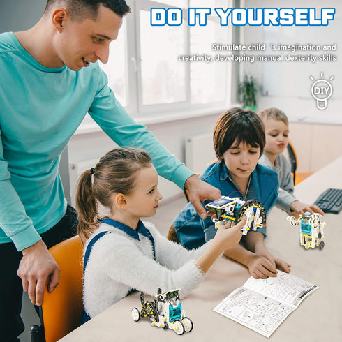 STEM 13-in-1 Solar Power Robots Creation Toy, Educational Experiment DIY Robotics Kit, Science Toy Solar Powered Building Robotics Set Age 8-12 fo...