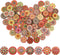Wooden Buttons 100Pcs Round 2 Holes Old Fashioned Painted Flower for Sewing Crafting Colorful Patterns 0.78in...