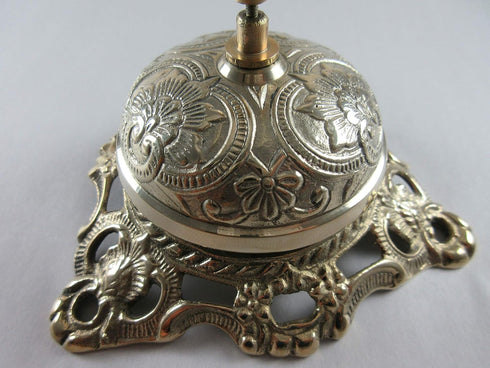 Upper Deck Ornate Solid Brass Hotel Counter Bell...