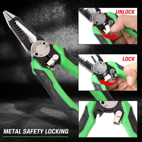 HURRICANE 6-in-1 Wire Stripper, Wire Cutter, Wire Strippers Tool, Wire Cutter Stripping Tools, Multipurpose Electrician Pliers, 8-inch, with Gift ...