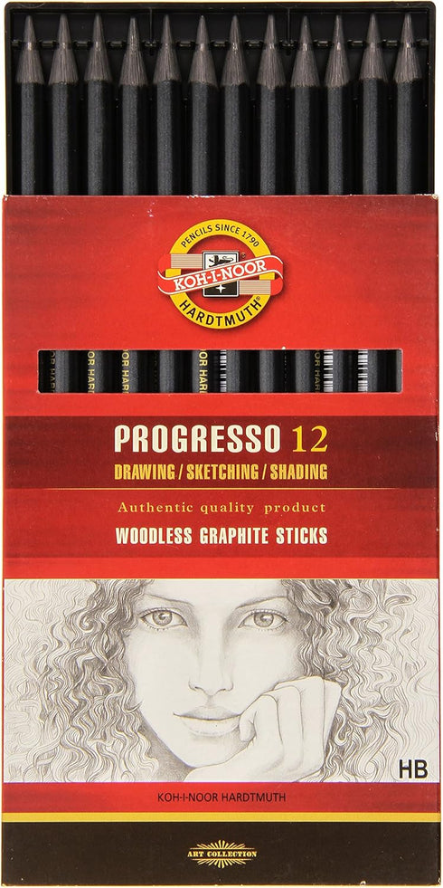 Koh-I-Noor Progresso HB Woodless Graphite Pencil (Box of 12)...