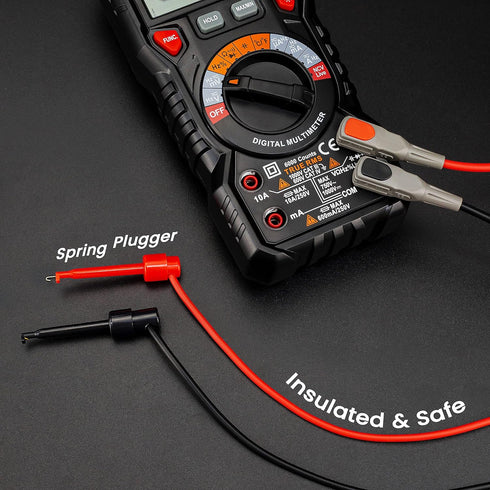 KAIWEETS Multimeter Test Lead Set for Electrical Testing, Soft Silicone Test Leads Kit for Fluke/AstroAI/INNOVA Multimeter Electronic Clamp Meter ...