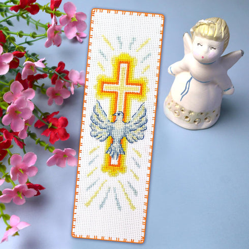 Povitrulya 'Holy Spirit' Counted Cross Stitch Bookmark Kit - DIY Embroidery Set for Adults with Paper Pattern, 16-Count Aida Canvas and Presorted ...