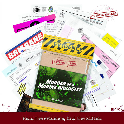 Unsolved murder mystery game - Cold Case Files Investigation - CRYPTIC KILLERS - Detective clues/evidence - Solve The crime - individuals, date ni...