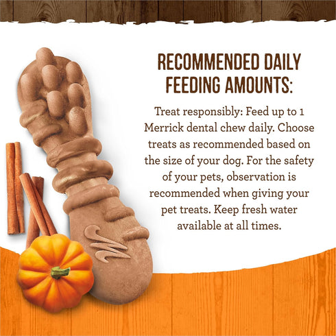 Merrick Fresh Kisses Natural Dental Chews, Treats Infused with Pumpkin and Cinnamon for Tiny Dogs 5-15 Lbs - 5.3 oz. Pouch...