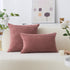 Home Brilliant Pink Pillow Cover 18x18 Striped Velvet Corduroy Decorative Pink Throw Pillows for Couch Bedroom Girls Room, (45x45 cm, 18inch), Dry...