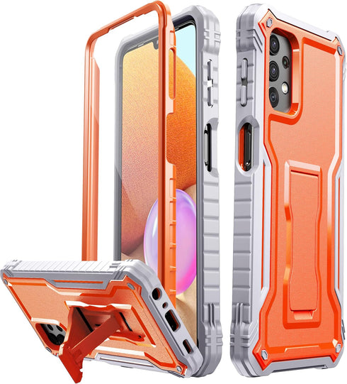 FITO for Samsung Galaxy A32 5G Case, Dual Layer Shockproof Heavy Duty Case for Samsung A32 5G Phone with Screen Protector, Built-in Kickstand (Ora...