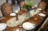 Embroidered Gold Daisy Fleur Latte Linen Table Runner or Dresser Scarf (16Wx45L)...