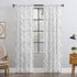 No. 918 Fraction 2-pack Mid-Century Modern Geometric Embroidery Semi-Sheer Rod Pocket Curtain Panel Pair, 50" x 84", Black...