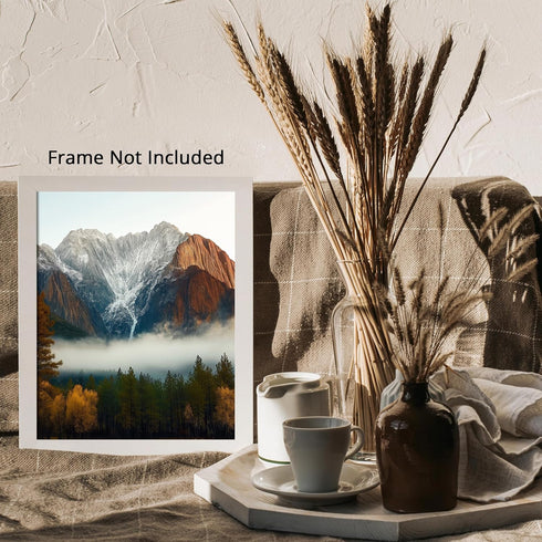Posterizer 1 pcs-beautiful nature scene with evergreen trees and mountains 4-Landscape & Nature Art-Gift for Art Lovers-Decor for Home & Office- u...